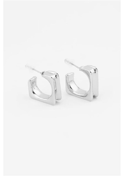 Kadın Özel Tasarım Kare Model 2.5 Cm Küpe-5419 Gümüş