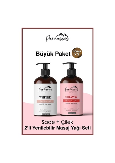 Parnassos Aromaterapi Yenilebilir Çilek ve sade Masaj Yağı 300ml