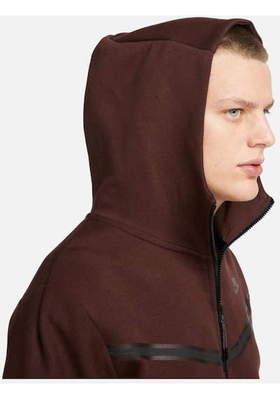 Sportswear Tech Fleece Hoodie Erkek Sweatshirt Cu4489-227 Kahverengi