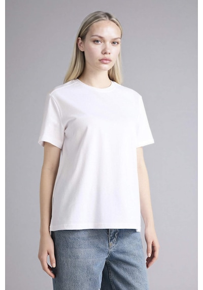 Defacto Regular Fıt Basıc Premium Beyaz Kadın T-shirt A9428ax/wt34 Beyaz