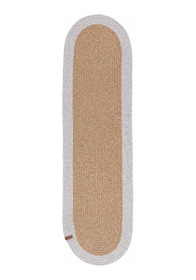 Cesta Amerikan Servis El Yapımı Pamuklu Natural Gri Jüt Örme Dekoratif Runner 37x136cm 9027 Natural Gri