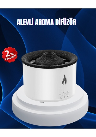 Hubrendy Tekno 3d Alev Işıklı Aromaterapi Makinesi 360 Ml Su Kapasiteli Sessiz Difüzör