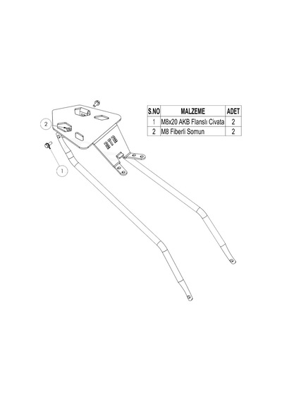 Tvs Apache Rtr 200 Topcase Arka Çanta Demiri