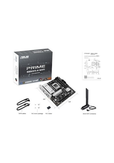 Prime B850m-a Wifi, Amd Matx Ana Kart, Ddr5 Yuvası, Pcıe 5.0 Ready, 3 M.2 Yuvası, Wi-fi 6e, Ethernet Realtek 2.5 Gb, D