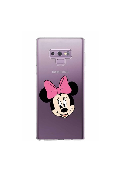 Samsung Galaxy Uyumlu Note 9 Kapak Minnie Mouse Tasarımlı Şeffaf Silikon Kılıf Şeffaf