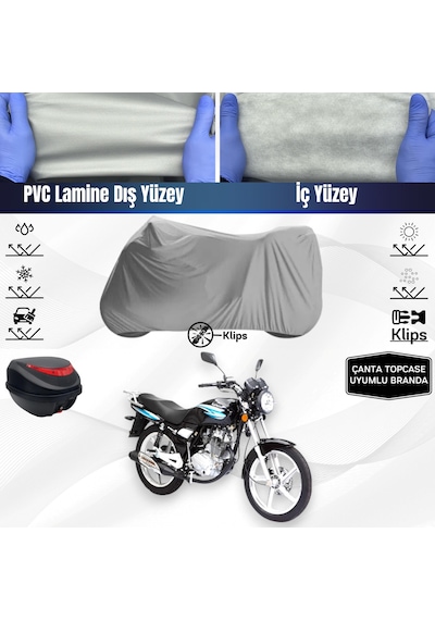 Kanuni Windys 150 Lx Motosiklet Brandası Çanta Topcase Uyumlu Motor Branda