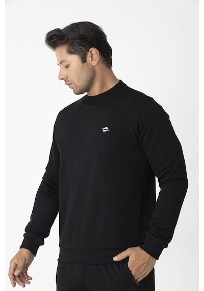 Crozwise Erkek Pamuklu Kışlık Spor Sweatshirt Siyah