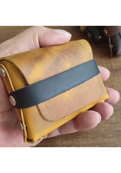 Sumerian Leather Craft Deri Cüzdan Kadın Cat Sarısı Sarı