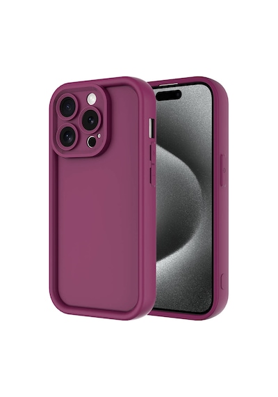 Apple iPhone Uyumlu 15 Pro Max Kılıf Kamera Korumalı Ananas Kapak - Mürdüm Mürdüm Mürdüm