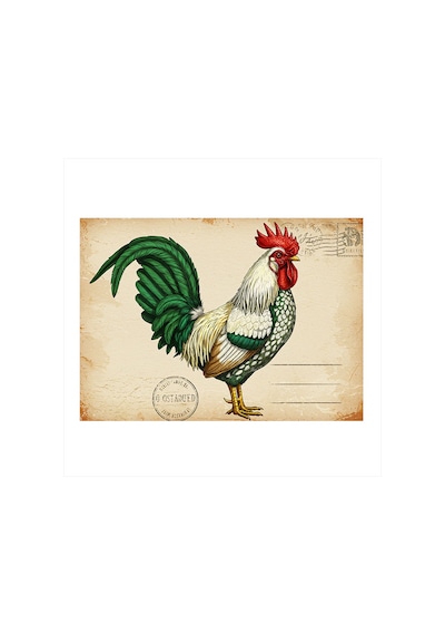 Posta Kartı Horoz Art Mdf Tablo