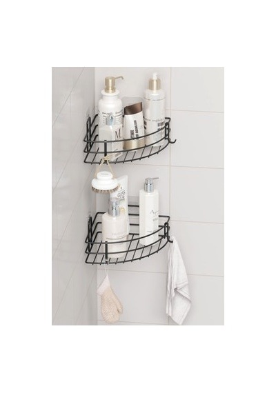 2'li Köşeli Banyo Rafı İle Duş Alanınızı Düzenleyin Açık Kahverengi