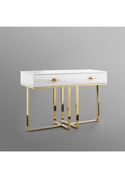 Rihanna Gold Metal Beyaz Dresuar Beyaz