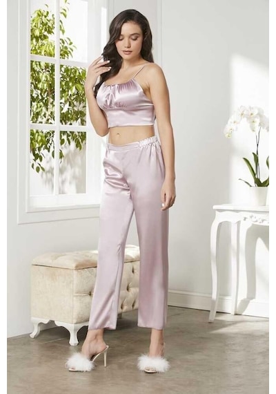Pierre Cardin Rose Saten 3'lü Pijama Takım 2075 001
