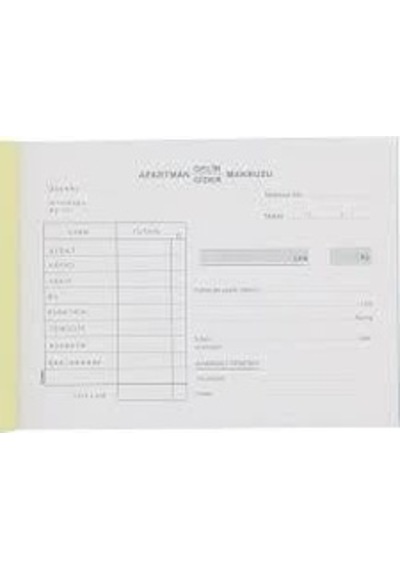 Apartman Makbuzu 2/50 Otokopili 12 Adet