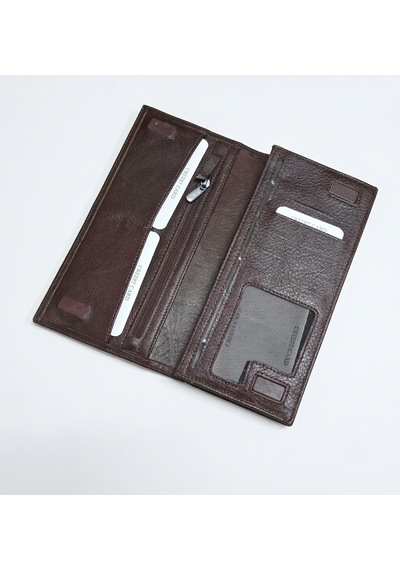 Passtell %100 Hakiki Deri Unisex Model Telefon Koymalı Büyük Boy Cüzdan Ve El Portföyü 19,5 9,5 Cm Kahverengi