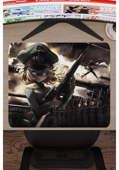 Youjo Senki Kaymaz Dikişli Kauçuk Oyuncu Mousepad V4 - 48x40 Xl Gaming Mouse Pad Fare Altlığı