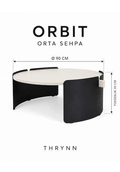 Orbit Yuvarlak Orta Sehpa Çap 90cm Mat Aytaşı Ve Mat Siyah Metal Ayak 35cm Modern Tasarım Dekoratif Aytaşı - Siyah Orbit Yuvarlak Orta Sehpa Çap 90cm Mat Aytaşı Ve Mat Siyah Metal Ayak 35cm Modern Tasarım Dekoratif Aytaşı - Siyah