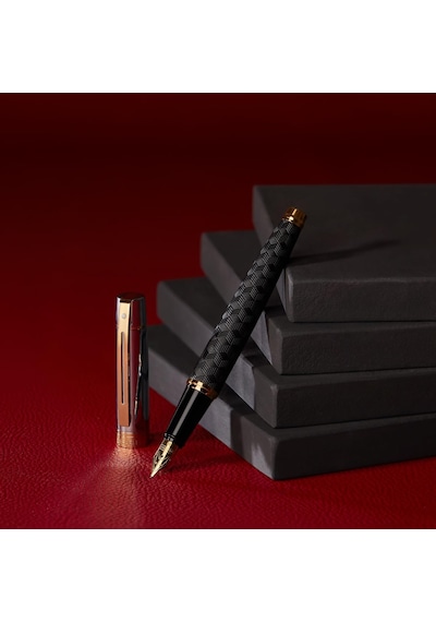 Sheaffer 9347-0 300 Serisi Dolmakalem Siyah Krom Altın M 165-Koyu Yeşil