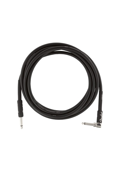 Fender 0990820025 Professional Enstrüman Kablosu 3m - Siyah Açılı Bir Ucu L Tipi Jak Sahne İçin Dayanıklı Ve Esnek Siyah Kablo