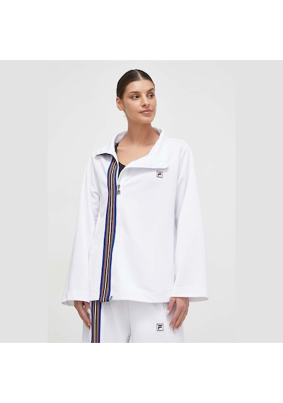 Fila Beyaz Flared Asymmetrıcal Track Jacket Wıth Seven Strıpes Tape Detaıl Beyaz