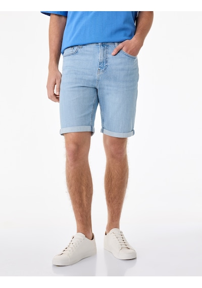 Koton Normal Bel Pamuklu Bermuda Slim Fit Jean Şort Açık İndigo 6sam40285nd