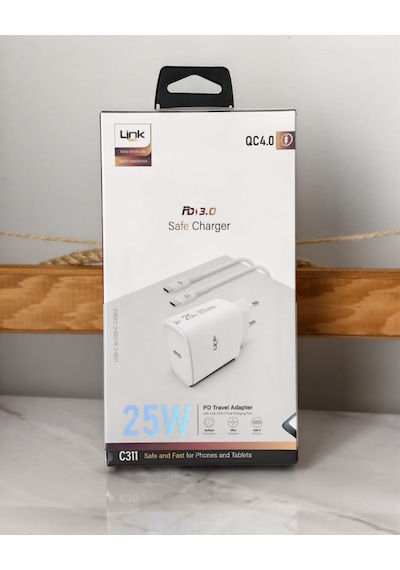 Samsung Uyumlu Galaxy S26 Linktech 25w Hızlı Şarj Adaptörü