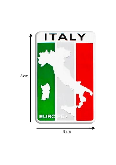 Italya Bayrağı Harita Tasarımlı Alüminyum Sticker Etiket