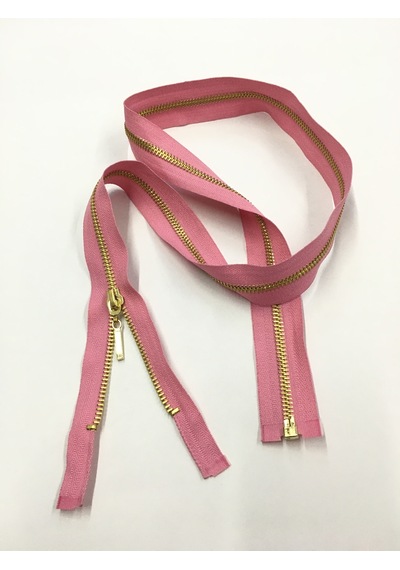 Demir Diş Mont Kaban Fermuarı 90 Cm Şeker Pembe