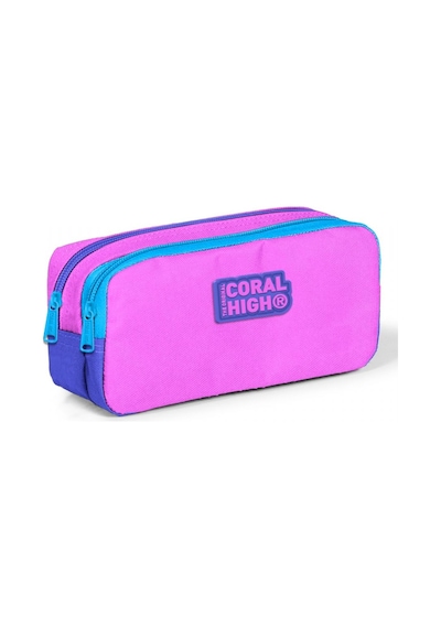 Coral High Pembe-Mavi İki Bölmeli Kalem Çantası -Kız Çocuk