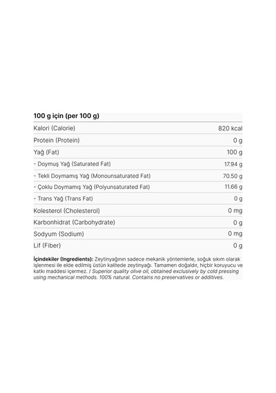 Nima Gurme Sızma Naturel Hatay Zeytinyağı 500 ML