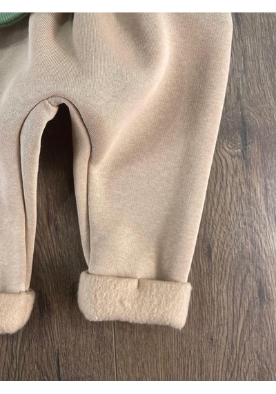 Bebicix Oversize Şerit Detaylı Yumuşak Doku Bereli Erkek Bebek 3'lü Takım Yesil
