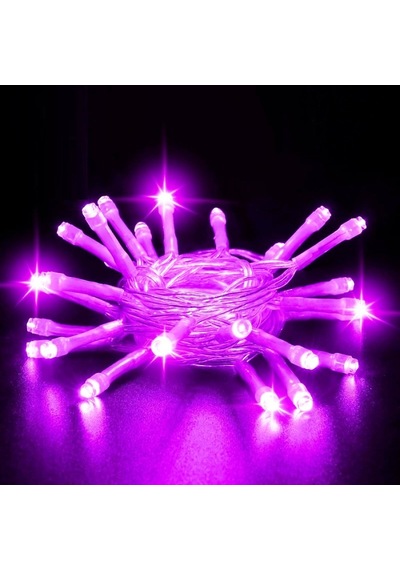 13 Metre Mor Ultra Canlı Net Işık Mor Led Işık Sabit Yanar Mor Fişli 220volt Mor Yılbaşı Ağacı Işığı Mor