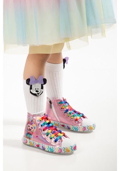 Afra Bağcıklı Fermuarlı Resim Desenli Işıklı Bot Çok Renkli