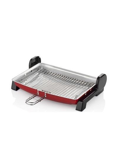 Taner Kebapçı Elektrikli Izgara Mangal Barbekü Çift Telli Büyük Boy + 37 x 28 CM  2 Adet Şiş