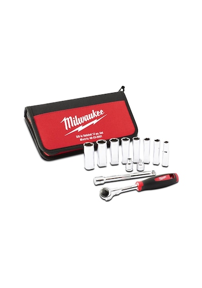 Milwaukee T48229001 Ağır Hizmet Tipi Lokma Takımı 3/8” 12 Parça
