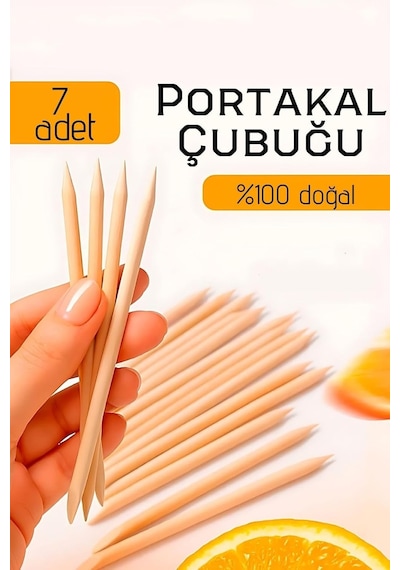 Ayrex Transformacion Profesyonel 7'li Portakal Çubuğu Seti - 11.5 Cm Manikür & Pedikür Et İtici Ve Tırnak Temizlem