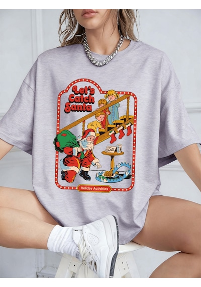 Noıssey Urban Pop Graphic Kadın Tişört Koleksiyonukod 5603 Gri