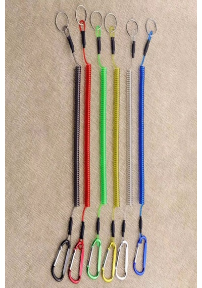 Çelik Tel Takviyeli Spiral Karabinalı Holder Takım Askı Aparatı