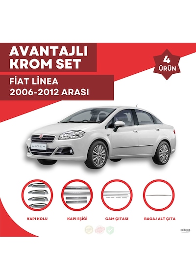Fiat Linea Avantajlı Krom Set 2006-2012 Arası -4ürün- Paslanmaz Ç