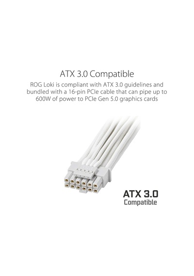 Rog-lokı-850p-sfx-l-gamıng White Edition 850w 80 Plus Platinum 120mm Full Modüler Gaming Oyuncu Power Supply