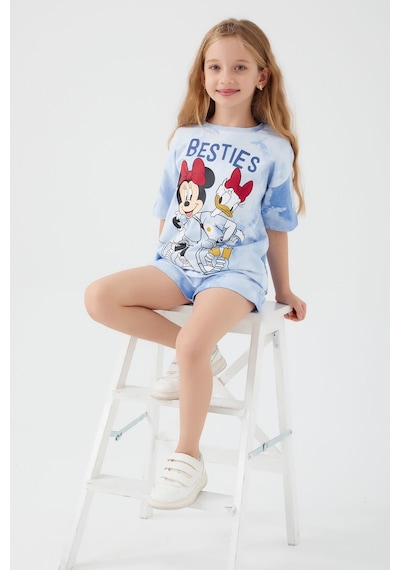 Minnie Mouse Besties Mavi Kız Çocuk Şort Takım Mavi