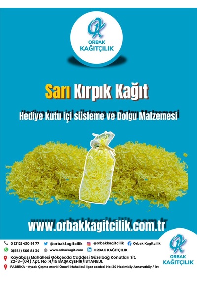 Sarı Z Zigzag Kırpık Kağıt 500 Gr Hediye Kutu İçi Dolgu & Süsleme