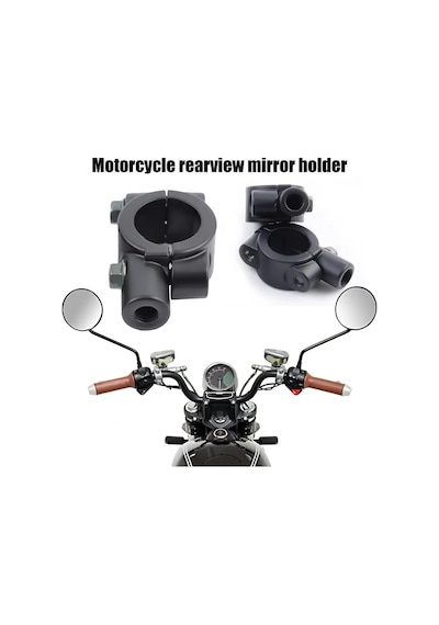 Motosiklet Bisiklet Atv Üniversal Gidon Ayna Kelepçesi 10mm Siyah