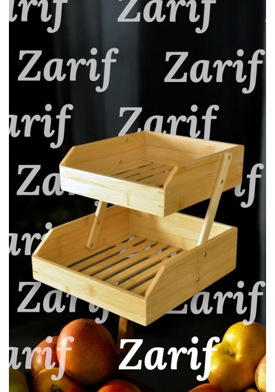 Bambu 2 Katlı Meyvelik - Bambu Katlı Sunumluk