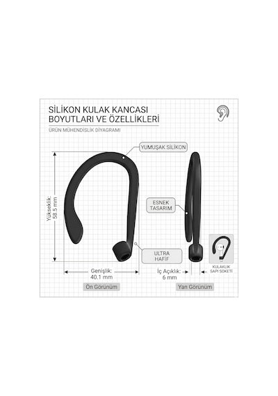 Silikon Kulaklık Kancası 2 Li Set Saplı Bluetooth Kulaklıklar İçin Düşme Önleyici Esnek Kulak Askısı, Spor Ve Günlük Kullanım Siyah Siyah Silikon Kulaklık Kancası 2 Li Set Saplı Bluetooth Kulaklıklar İçin Düşme Önleyici Esnek Kulak Askısı, Spor Ve Günlük Kullanım Siyah Siyah