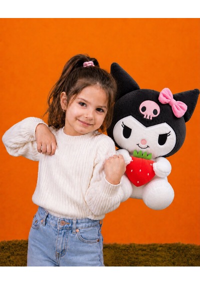 Yeni Seri Çilekli Kuromi Peluş Oyuncak 50cm - Hediyelik Oyuncak & Polly Toys Siyah