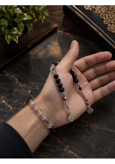 Doğal Akik, Kuvars Taşı Ve İnci Tasarımı Erkek Bileklik,sallama Tesbih,aksesuar,özel Günler İçin Çok Renkli
