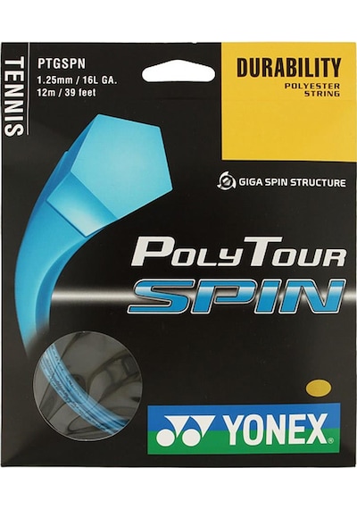 Yonex Poly Tour Spin 125 12 M Tenis Kordajı Mavi