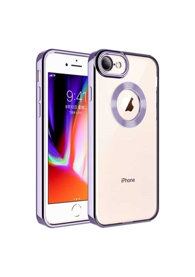 Apple Uyumlu iPhone Se 2020 Kılıf Kamera Korumalı Logo Gösteren Zore Omega Kapak Lila