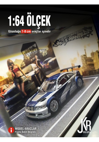 Most Wanted V1 Diecast Led Işıklı Akrilik Korumalı Stand/diorama 1:64 Ölçek
